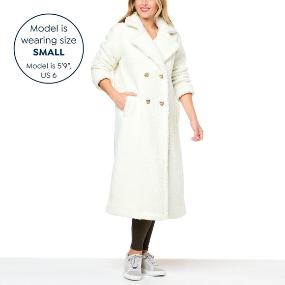 New G by Giuliana Black Label Teddy Coat in a silver grey tone color